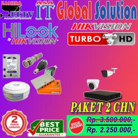 Promo Paket CCTV HiLook 2 Camera 2MP